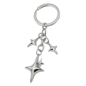 Four-pointed Star Keychain Y2k Niche Retro Bag Pendant Circle Buckle Accessories