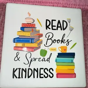 Bookish Coasters - Set of 4 Ceramic Coasters for Tableware