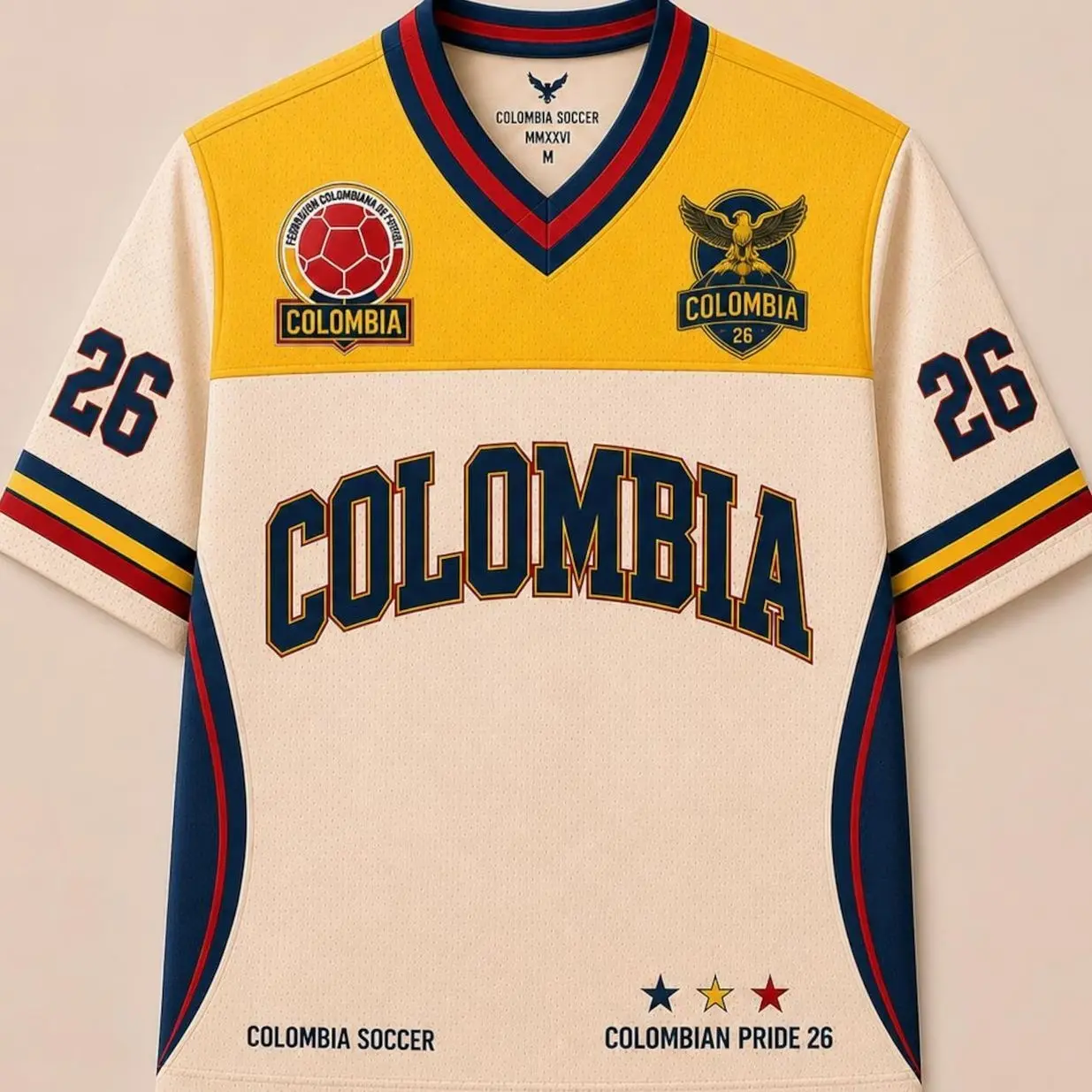 Custom Colombia Soccer Jersey Personalized Retro Team Shirt for Fans