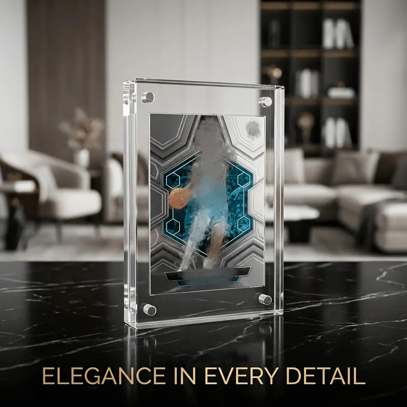 [Magnetic Trading Card Display Frames Desktop]Acrylic Picture Frames Free Standing on Desk or Table Clear Picture Frames for card trading card holder display 5*3.5in