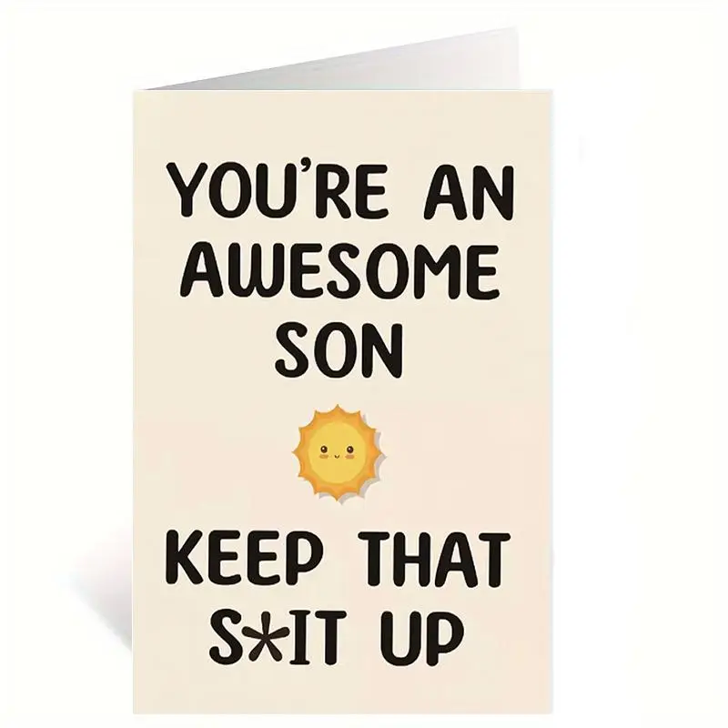 Sun & Letter Pattern Birthday Card with Envelope, 1 Count Pastel Color Funny Happy Birthday Card, Humorous Greeting Card for Friend Family Colleague