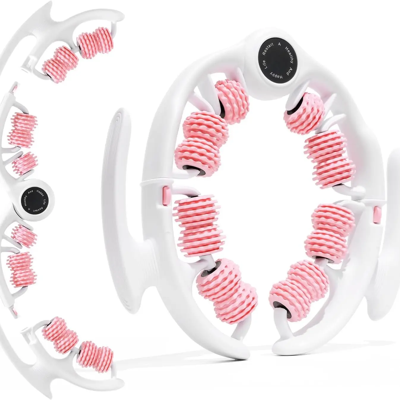 Circular Leg Clamp Anti-Cellulite Massage Roller with Detachable Handles, Fascia Massager for Thighs, Legs & Buttocks | Home Workout & Fitness Tool