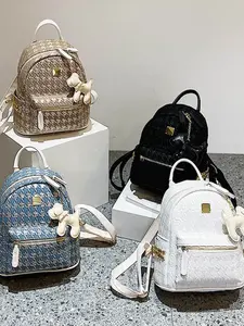 Women's Plaid Crossbody Bag, New Fashion Small Batch Shoulder Backpack, Cute Pendant Commuter Bag, Trendy Daily Use Accessory