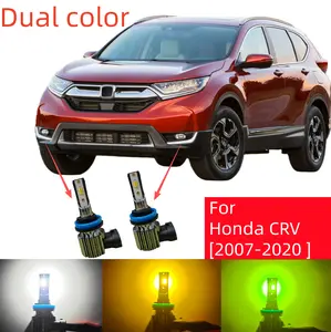 Dual colo Fog Lights Compatible with 2007-2020 Honda CRV CR-V Fog Lights Bulbs 6500K White Yellow Lime