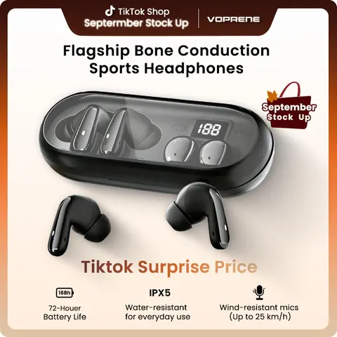 Voprene 2-Pack Wireless In-Ear Earbuds - 2×Voprene Mini Invisible Earbuds, Secure Bluetooth Headset with Built-In Mic, Ultra-Small Lightweight Water-Resistant, for Calling, Daily Commute, Music, Work From Home, with Charging Capability