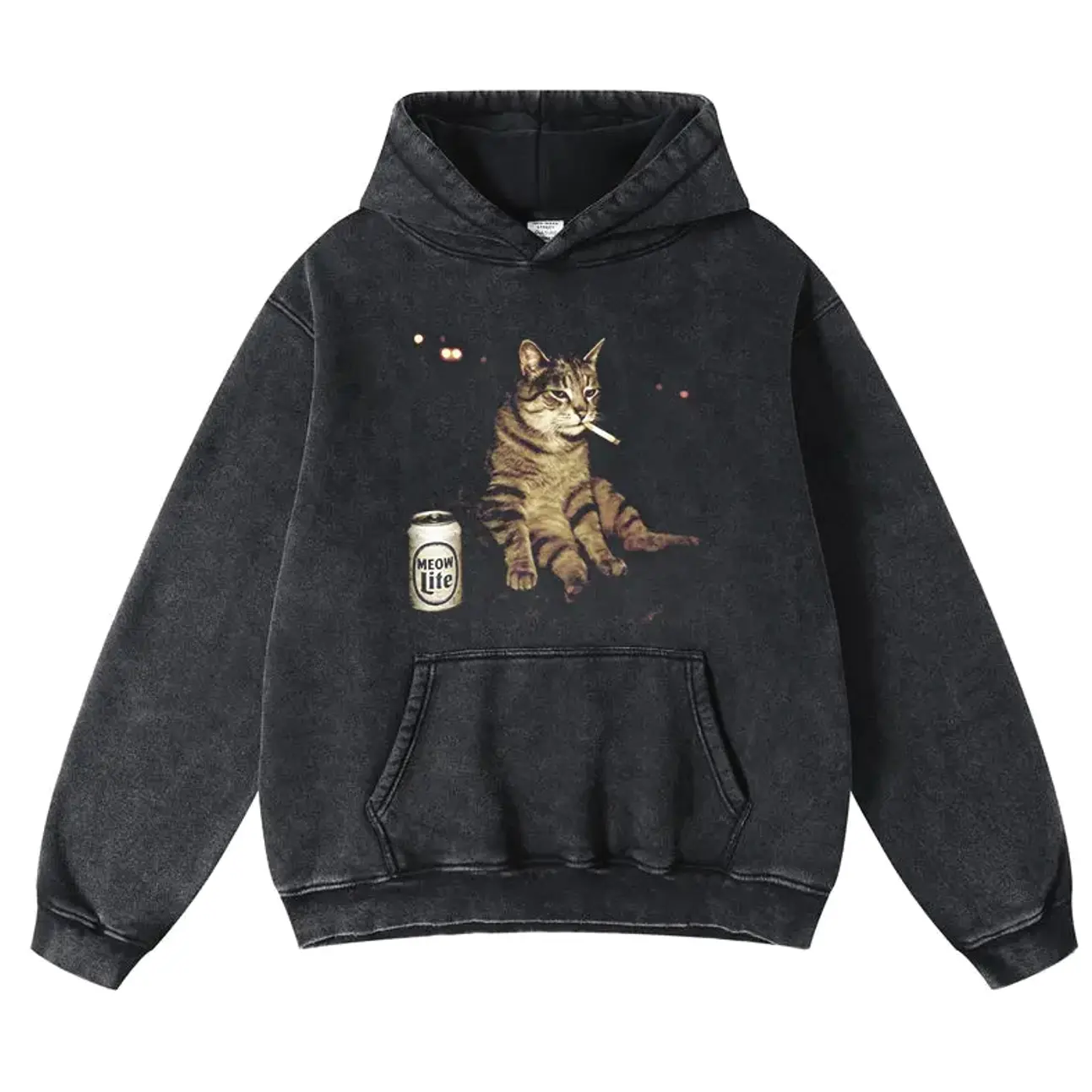 ウェア Grailed WACKY CAT Hoodie Vintage High-Quality Crew Neck oversized loose