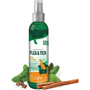 The Natural Flea and Tick Spray for Dogs – Plant-Based Flea Repellent with Certified Essential Oils – Natural Pest Control and Prevention – Non-Toxic Formula for Home Use – 8 oz Bottle