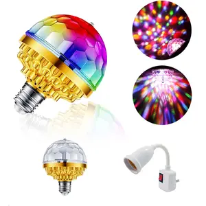 Indoor Atmosphere Light Colorful Golden Magic Ball - KTV Atmosphere Light Colorful Rotating Color Light Universal E27 Screw Mouth Light Bulb Flash Rotating Magic Ball Light,Indoor Ambient Light