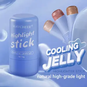 Cooling Jelly Highlighter Stick, Natural Glow Makeup, Hydrating Water Radiance, Long-Lasting Shine, Perfect for Daily Use
