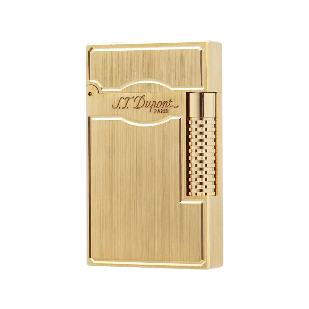 [Double Flame] Gold Classical Brushed Dupont vintage Lighter 140g best Ping gift for him