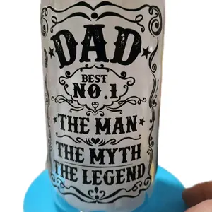 16 Ounce Plastic Dad Tumbler with Straw and Lid - Best No. 1 The Man The Myth The Legen