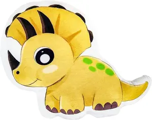 PILLOWABLE – 12” Triceratop Pillow, Cute Animal Shape, Mini Hug Pillow for Kids, Fun & Decorative Toddler Throw Pillow