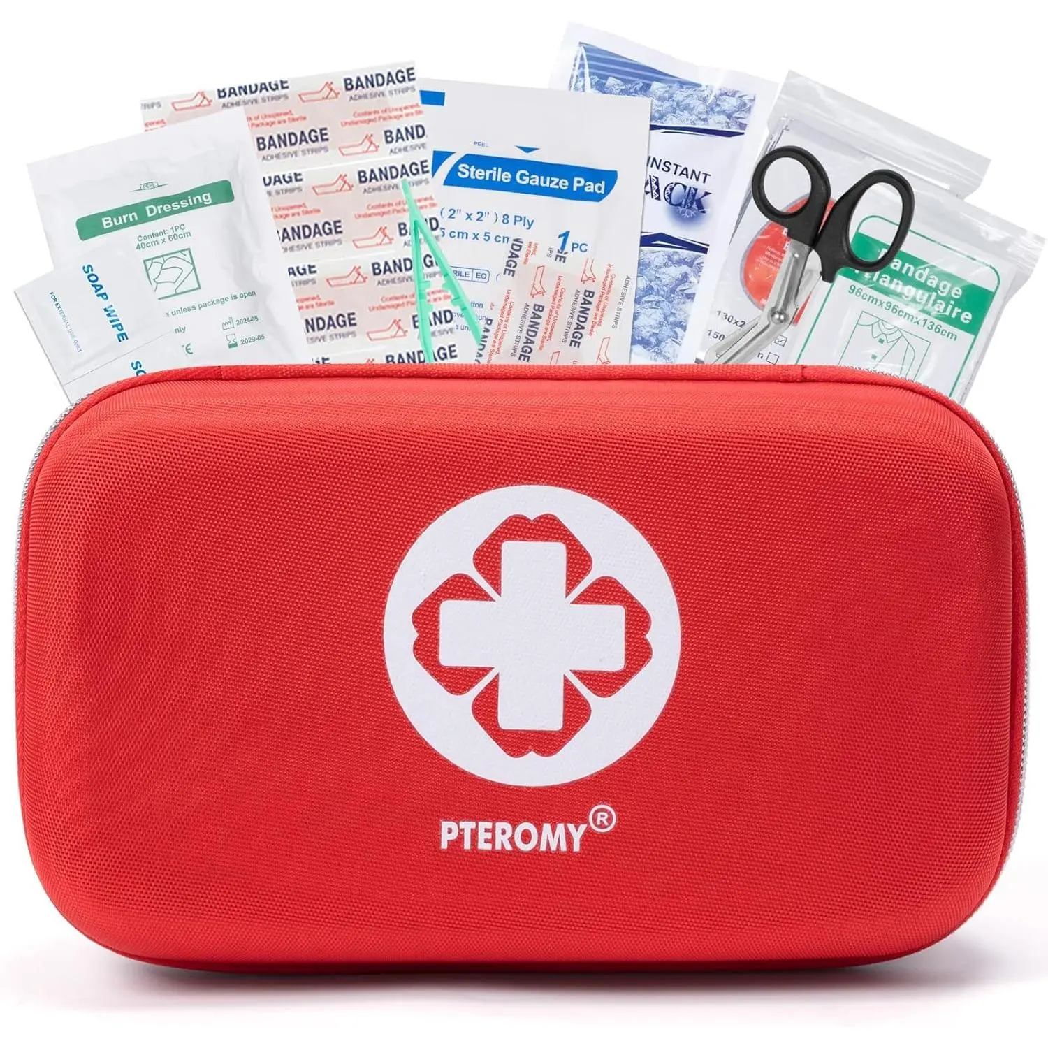 300 Piece First Aid Kit, Portable Small Emergency Kits Compact 1st Aid Kit with Hard Storage Case for Car, Travel, Home, Camping, Outdoor, Hiking