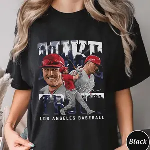 Mike Trout Baseball Shirt, Los Angeles Fan Gift Graphic Tee