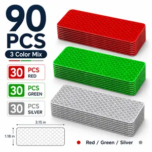 Reflective Safety Tape Stickers | 3M Diamond Grade | Mixed Colors | 1.2″ x 3.15″ | 30-Pack | Safety Warning Tape for Helmets, Cars, Mailboxes & More