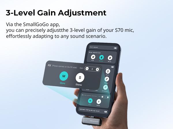 SmallRig S70-C2 Wireless Microphone with USB-C Adapter for Phones (Black)