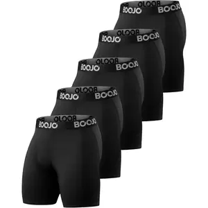 5 Pack Compression Shorts for Men - Athletic Running Black Spandex Quick Dry Underwear for Workout Gym Basketball