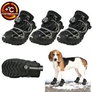 KIADOG Dog Shoes for Small Medium Dogs Winter Warmth Breathable Mesh Boots & Paw Protectors for Summer Hot Pavement Winter Snow Secure-fitting Waterproof Anti-Slip Booties Anti-loosening Knob Design for Hiking Hardwood Floors