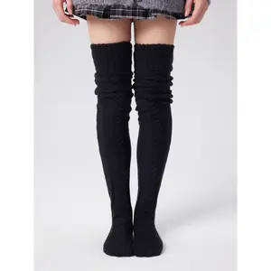 Cider THICK MOHAIR KNITTED OVER THE KNEE SOCKS