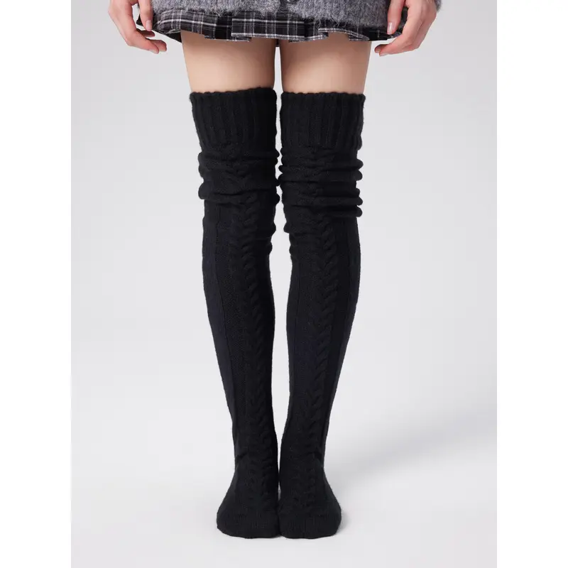 Cider THICK MOHAIR KNITTED OVER THE KNEE SOCKS