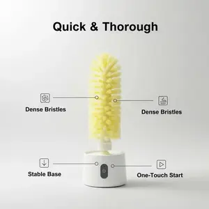 Wireless electric cup cleaning machine, suspended long-arm design, kitchen cup brush cleaner, efficient cup cleaning machine, easy-to-use cleaning tool, portable cleaner in the kitchen, quick cleaning of cups, equipped with two brushes