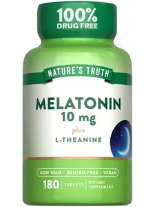 Melatonin Tablets - 10mg - 180 Count - with L-Theanine - for Sleep