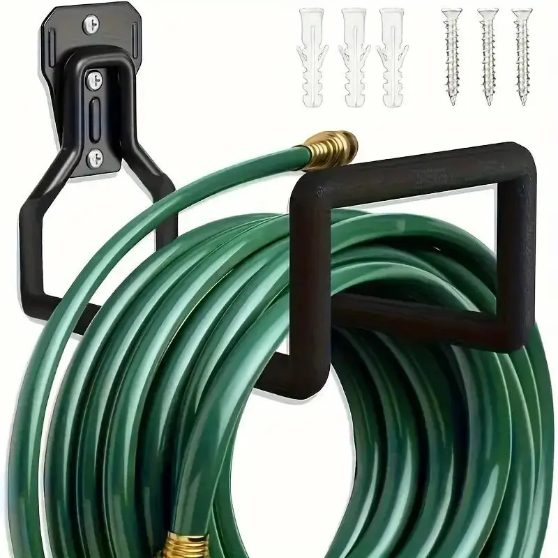 Garden Hose Holder, Wall Mounted Storage Rack Organizer for Outdoor Garden and Garage, Includes 4 Screws, Easy Installation, Durability and Vertical Space-saving Solution