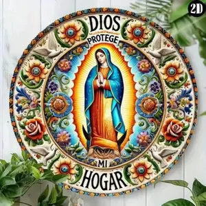 Spanish Style God Keeps My House Aluminum Sign Rust Resistant Ornate Detail Versatile Wall Art For Home Bar Cafe Decor