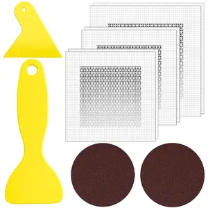 Drywall Repair Kit 6 Pack,4,6,8 Inch  Wall Repair Patch Kit with Small, Medium Scrapers, Sandpaper, Self Adhesive Fiber Mesh, Dry Wall Hole Repair Patch,Galvanized Metal Patch ( 10 count )