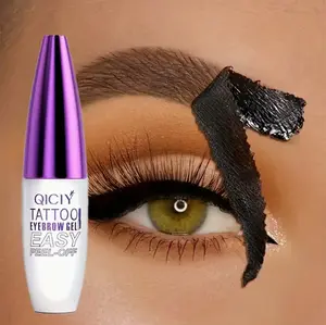 Easy Peel-Off Eyebrow Gel - Waterproof & Sweatproof, Long-Lasting Black or Brown Tattoo Tint, Film Forming, Medium Coverage for All Skin Types