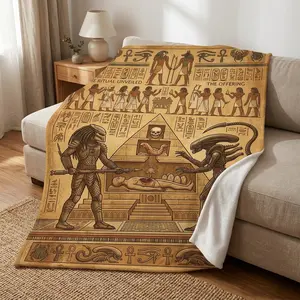 Pyramid Mystery Warrior and Monster Blanket, All-Season Use, New Year and Birthday Nap Bed Blanket, Friend Holiday Gift