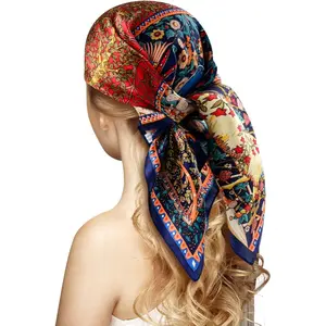 100% Silk Head Scarf for Women - 27" Hair Scarves Satin Bandanas Square for Night Sleeping with Gift PackedGift