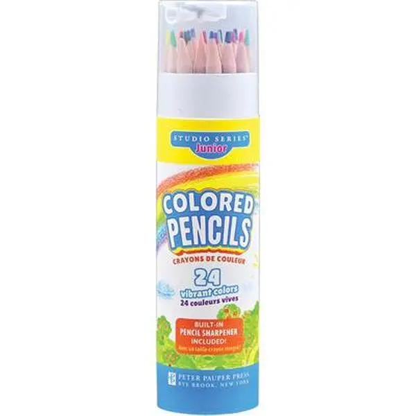 Studio Series Junior Colored Pencil Tube Set (24-Colors) -- Peter Pauper Press Inc, General Merchandise, Art Coloring, Art Drawing Supplies