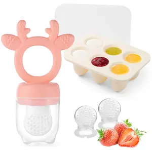 2-Pack Silicone Baby Food Feeder & Teether – Breastmilk Popsicle Molds for 3-12 Months, Infant Feeding & Teething Relief, Valentine’s Gift (Green)