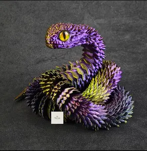 30inches Articulated 3D Printed Snake Toy – Realistic Flexible Serpent  with Lifelike Eyes