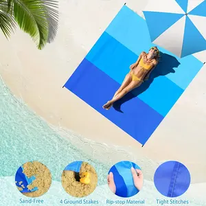 Waterproof Sand-Proof Beach Blanket, Large Size Lightweight Durable Picnic Mat, Quick Dry Travel Rug, No Sand Design