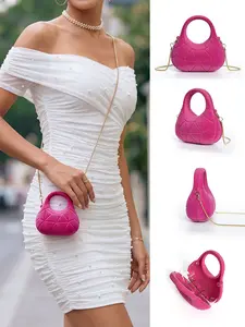 Velvet Shoulder Bag, Handbag Evening Dress Accessory, Crossbody Chain Bag, Chic Crossbody Purse, Personalized Clutch, Retro Women's Messenger Bag, Valentine's Day gift