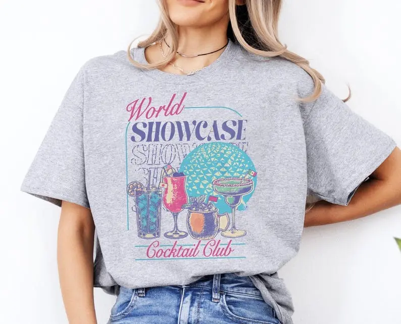 World Showcase Cocktail Club Shirt, Epcot Drinking Sweatshirt, Drinking Around The World Tee, Summer Vibes T-Shirt