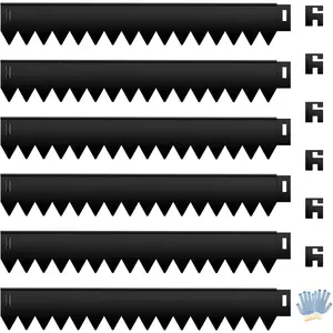 Metal Landscape Edging 6 Pack 40" L x 6" H, Galvanized Steel Landscape Lawn Edging with 90  Rounded Top, Heavy Duty Lawn Edging, Easy-to-Install, Flower Bed Yard Pathway Divider
