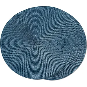 Round Braided Placemats Set Table Mats for Dining Tables Woven Washable Non-Slip Place mats 15 in