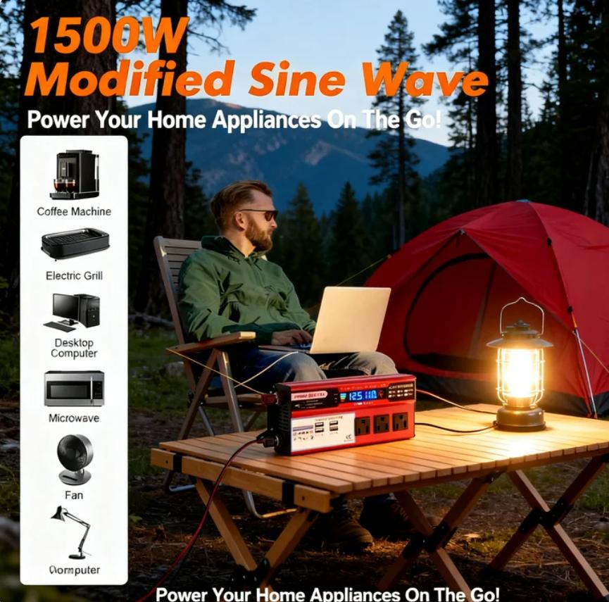 Peak Car Power Inverter with LCD Display, Easy Setup for Car RV Camping Peak Car Power Inverter with LCD Display, Easy Setup for Car RV Camping