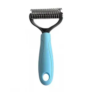 Professional Pet Comb for Dogs Cats Deshedding Tool with Stainless Steel Teeth Removes Loose Fur Tangles Efficient Grooming Brush for Healthy Coats