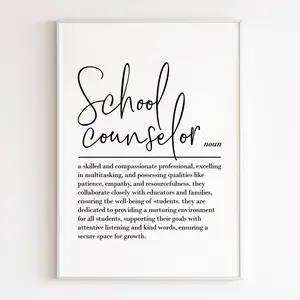 School Counselor Definition, Print Wall Art, Poster No Frame, School Counselor Gift, Thank You Gift, Birthday Gift For Her