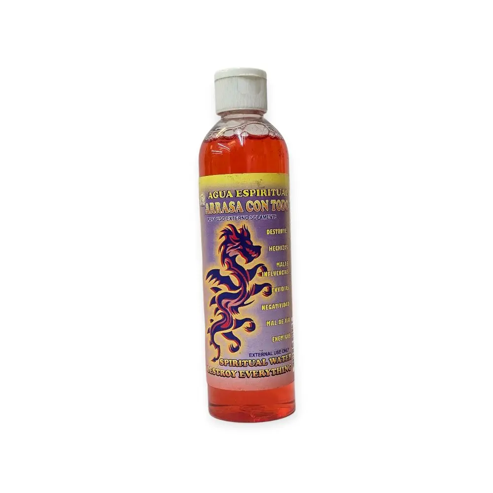 Unisex Spiritual Protection Water (16 oz) - Shields Against Negative Energy, Evil Eye, Envy; Includes Candle & Prayer Support, Agua Espiritual Arrasa Con Todo