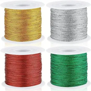 1 Roll 22 Yards/20m Metallic Cord Tinsel Rope for Crafting, Jewelry Making, Wrapping Ribbons, and Christmas Decorations - Shiny and Durable!