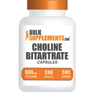 BulkSupplements - Choline Bitartrate Capsules - Metabolism Support - Workout Supplements - 240 Capsules - 600mg per Serving