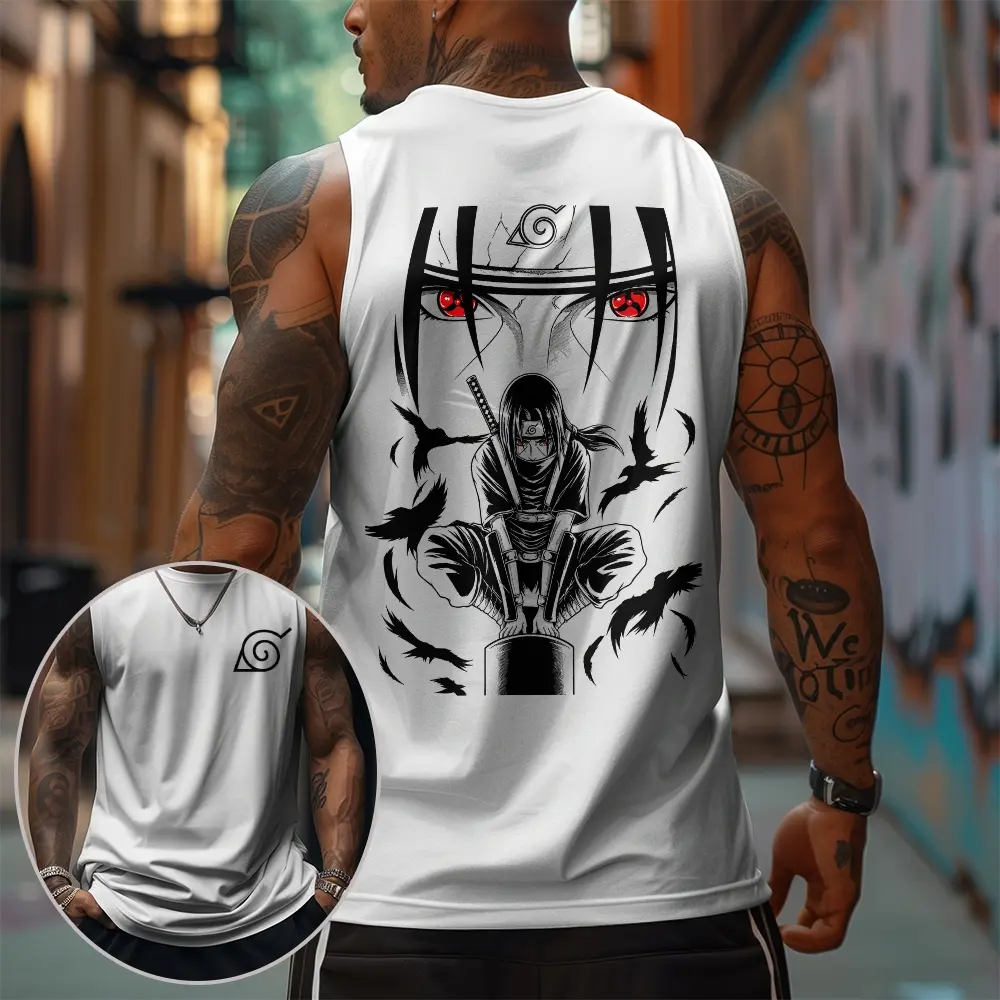 Anime 90s Graphic Sleeveless Tank Tops Men Vest Streetwear Outfits Men Vacation Outfits Sleeveless Shirt