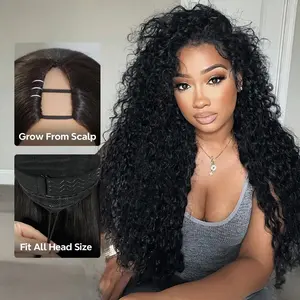 Beach Curly Tinashe V Part Wig Half Wig Natural Wave No Leave Out Human Hair Wigs