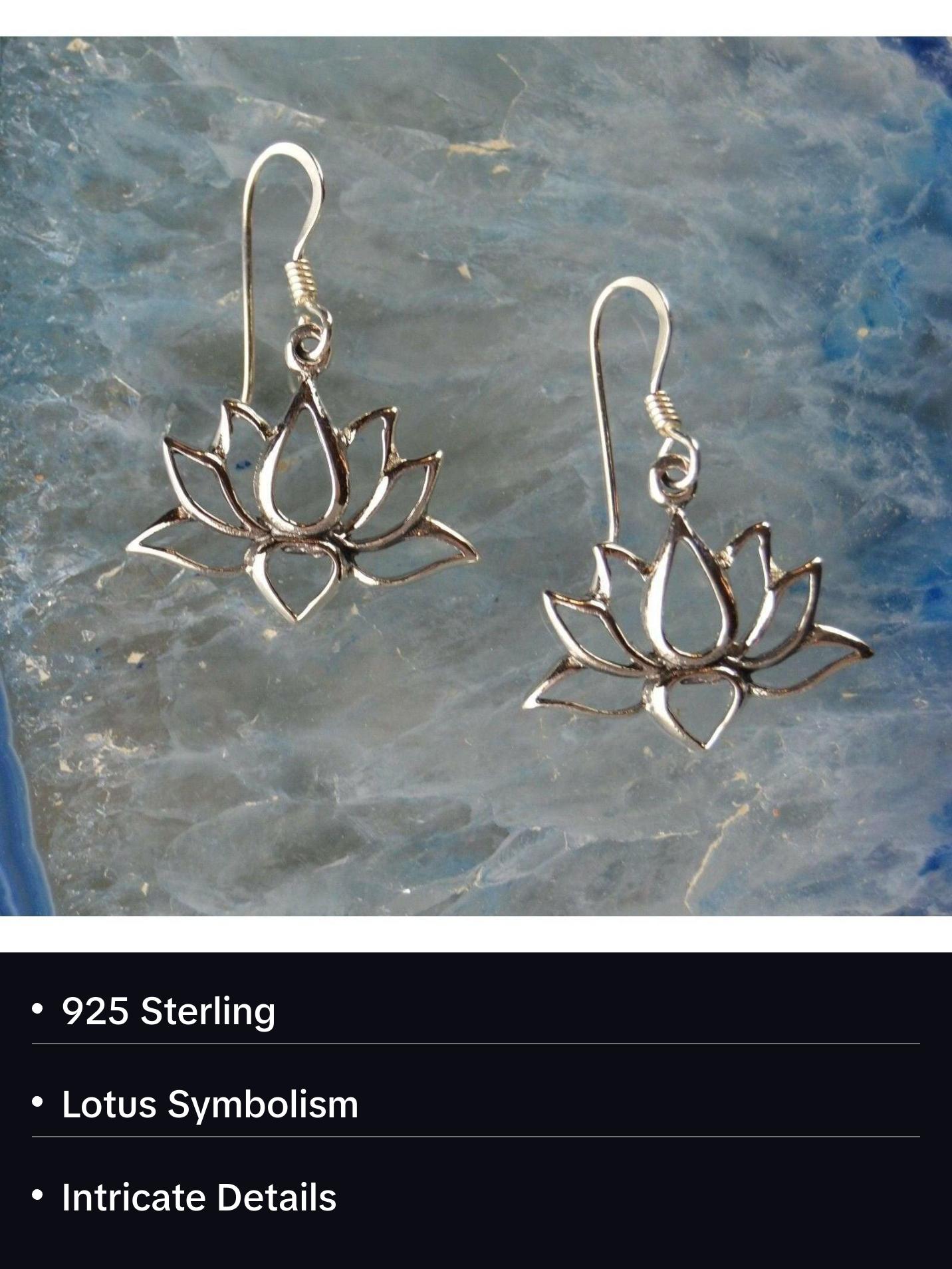 Elegant Sterling Silver Lotus Blossom Dangle Earrings for a Timeless Look