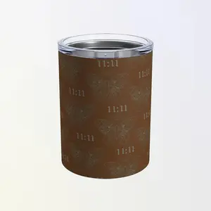 Brown Tumbler 10oz Angel Number 1111 Change is Coming, Positive Energy Drinkware for Hydration & Manifestation Gift - Water Bottles